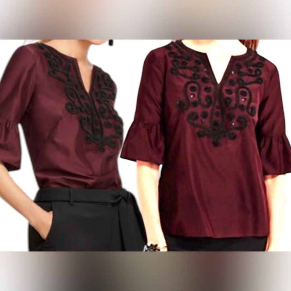 rsvp by Talbots, Embellished Blouse with Bell Sleeves